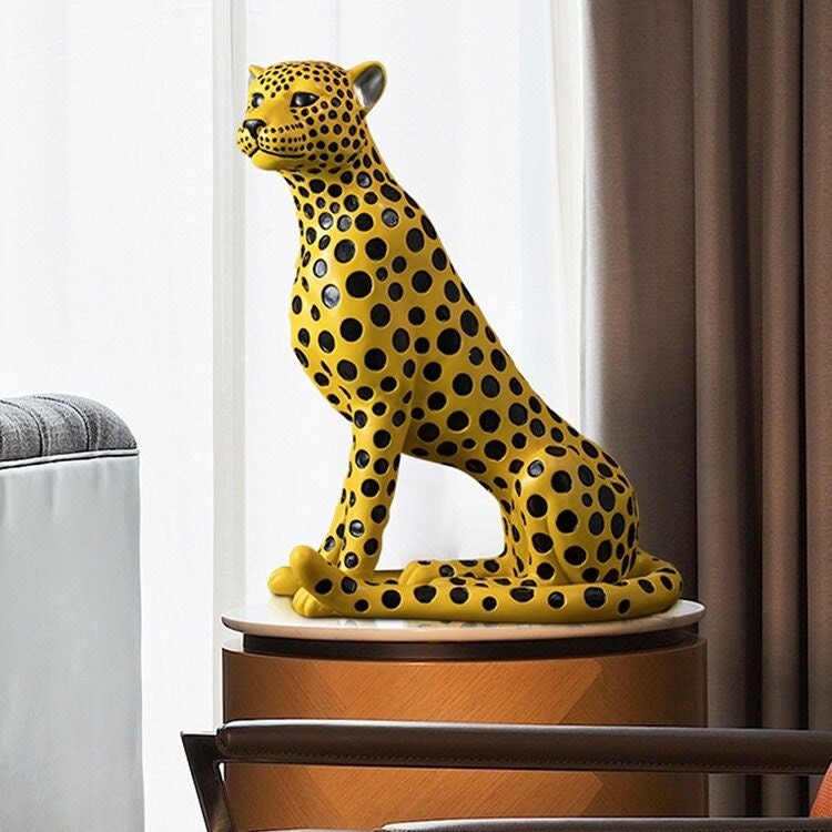 MD-11180 Leopard Statues Home Decor Resin Interior Figurines