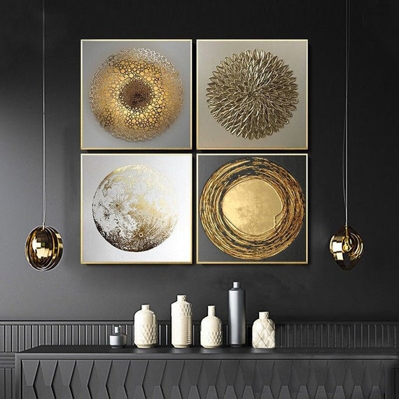 CV-11121 Abstract Gold Luxury Posters Nordic Canvas Art 