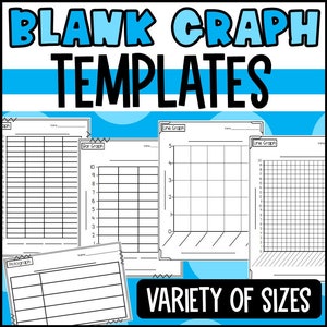 Blank Graph Templates for Primary: Bar Graphs, Line Graphs, and Pictographs Worksheets Kindergarten to Second Grade