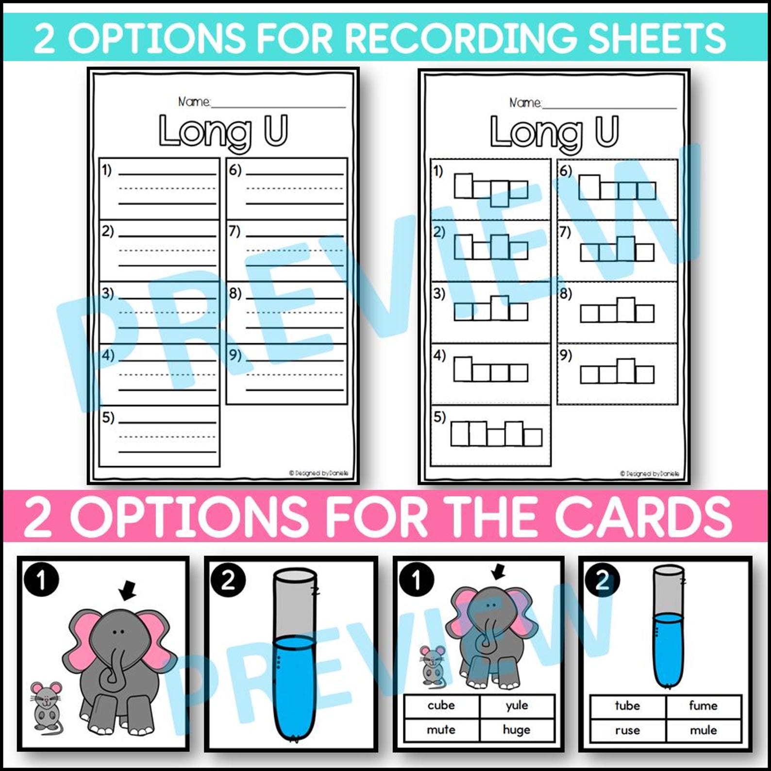 Long U Write the Room: Long Vowel U With a Silent E Words Task Cards ...