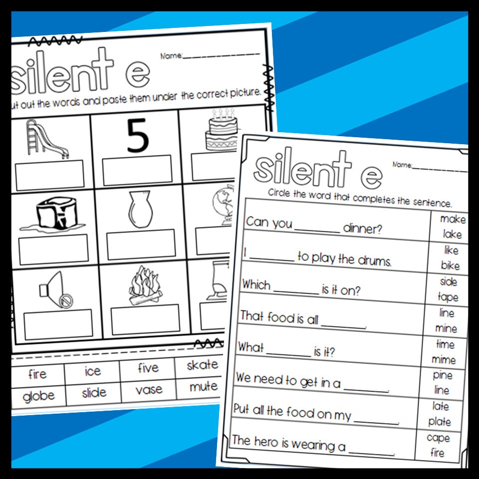 48 Long Vowel Silent E Worksheets: First Grade (Instant Download) Etsy 48 Long Vowel Silent E Worksheets: First Grade (Instant Download) Etsy