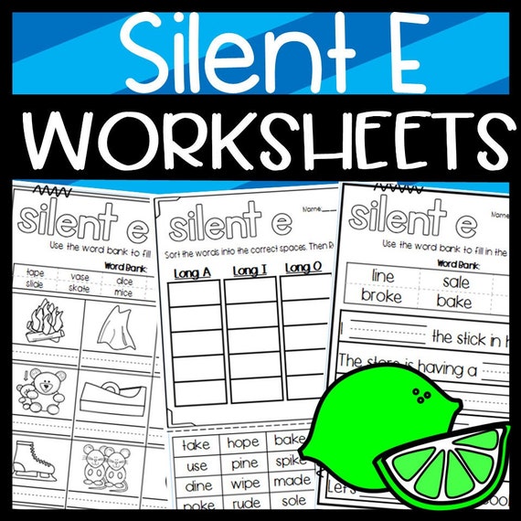 48 Long Vowel Silent E Worksheets First Grade Phonics Etsy
