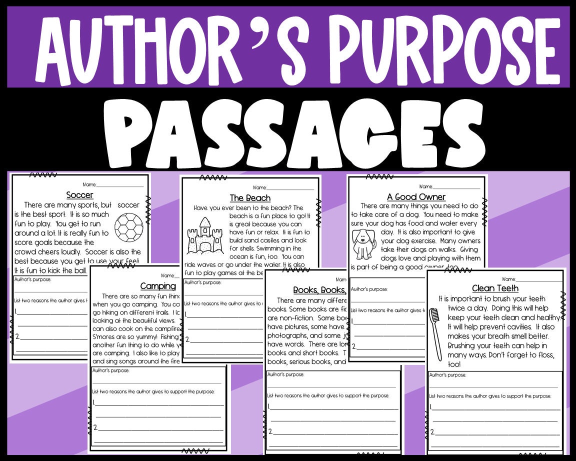 50+ Author's Purpose in Nonfiction worksheets for 3rd Grade on