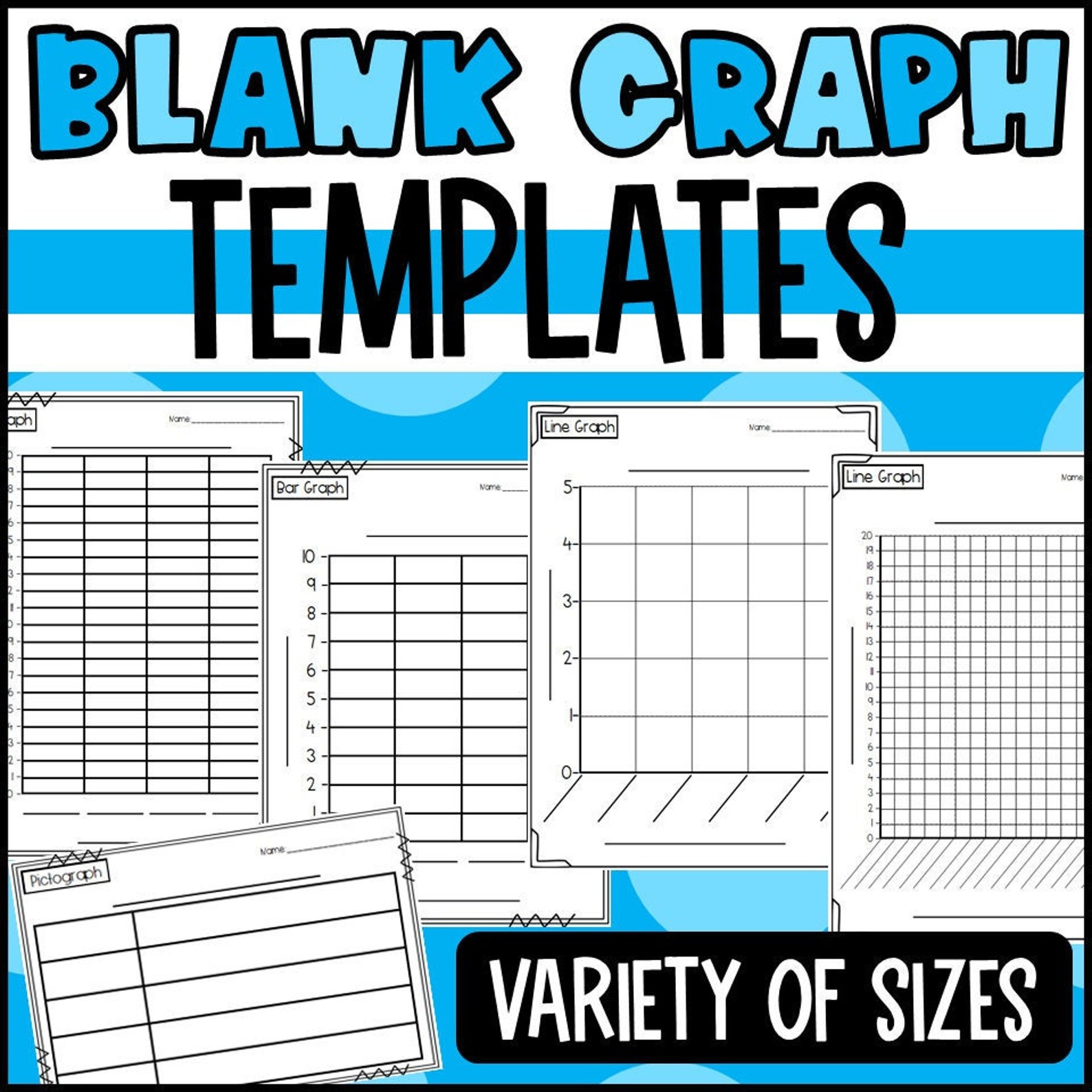 Blank Graph Templates for Primary Bar Graphs, Line Graphs, and