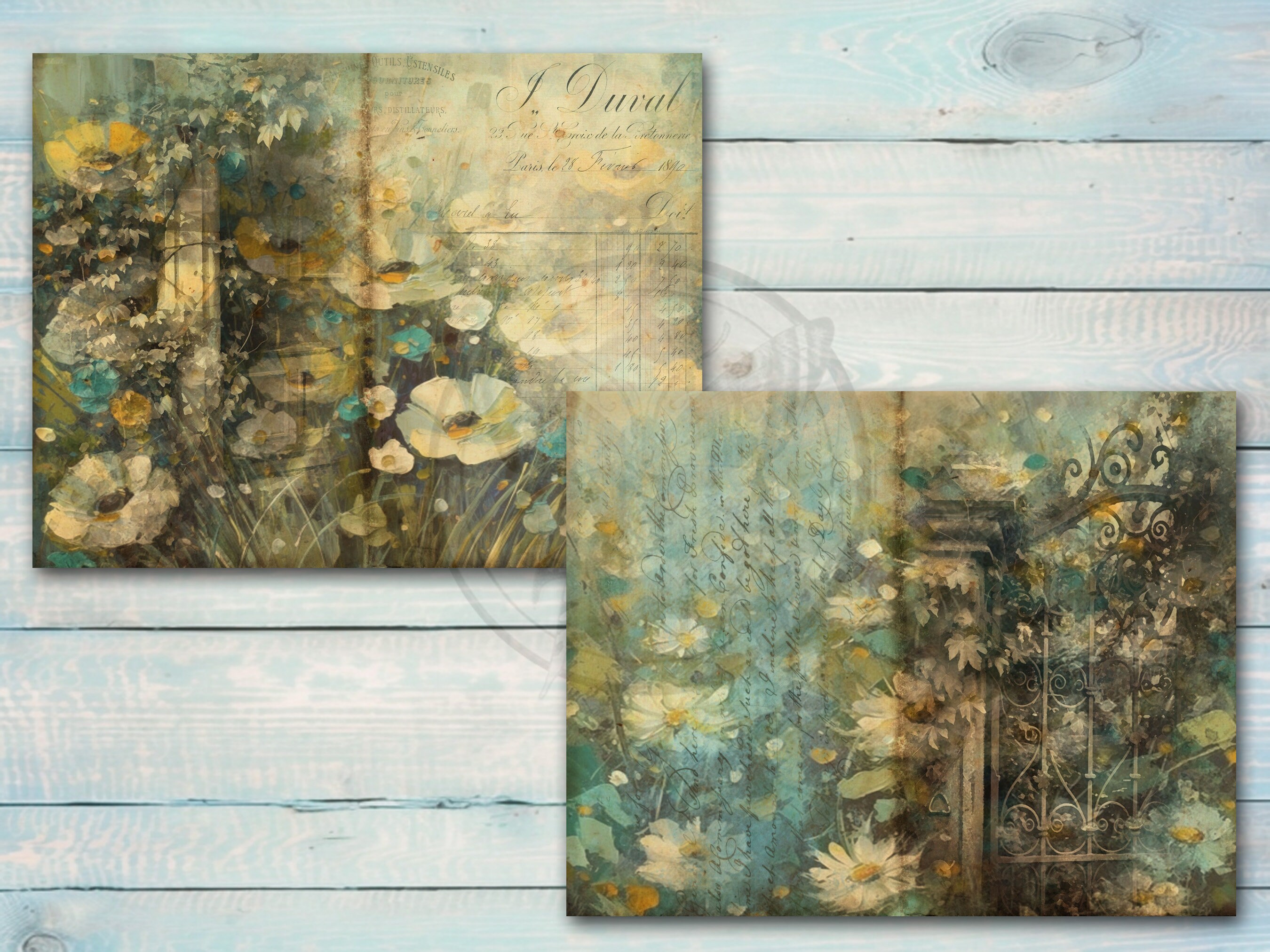 Midnight Garden Junk Journal Kit Vintage Journal Papers - Etsy Australia