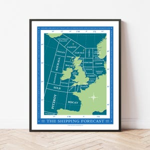 Versand Forecast - Illustrierte Karte - Wand Kunst - Art Prints - Home Decor