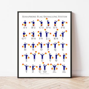 Semaphore Flag Signalling System - Nautical Flags - Wall Art - Art Prints - Gift - Home Decor