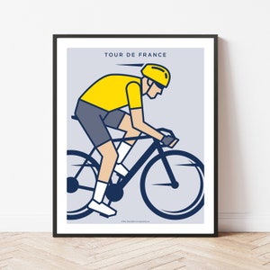 Tour De France Cycling Print - Yellow Jersey