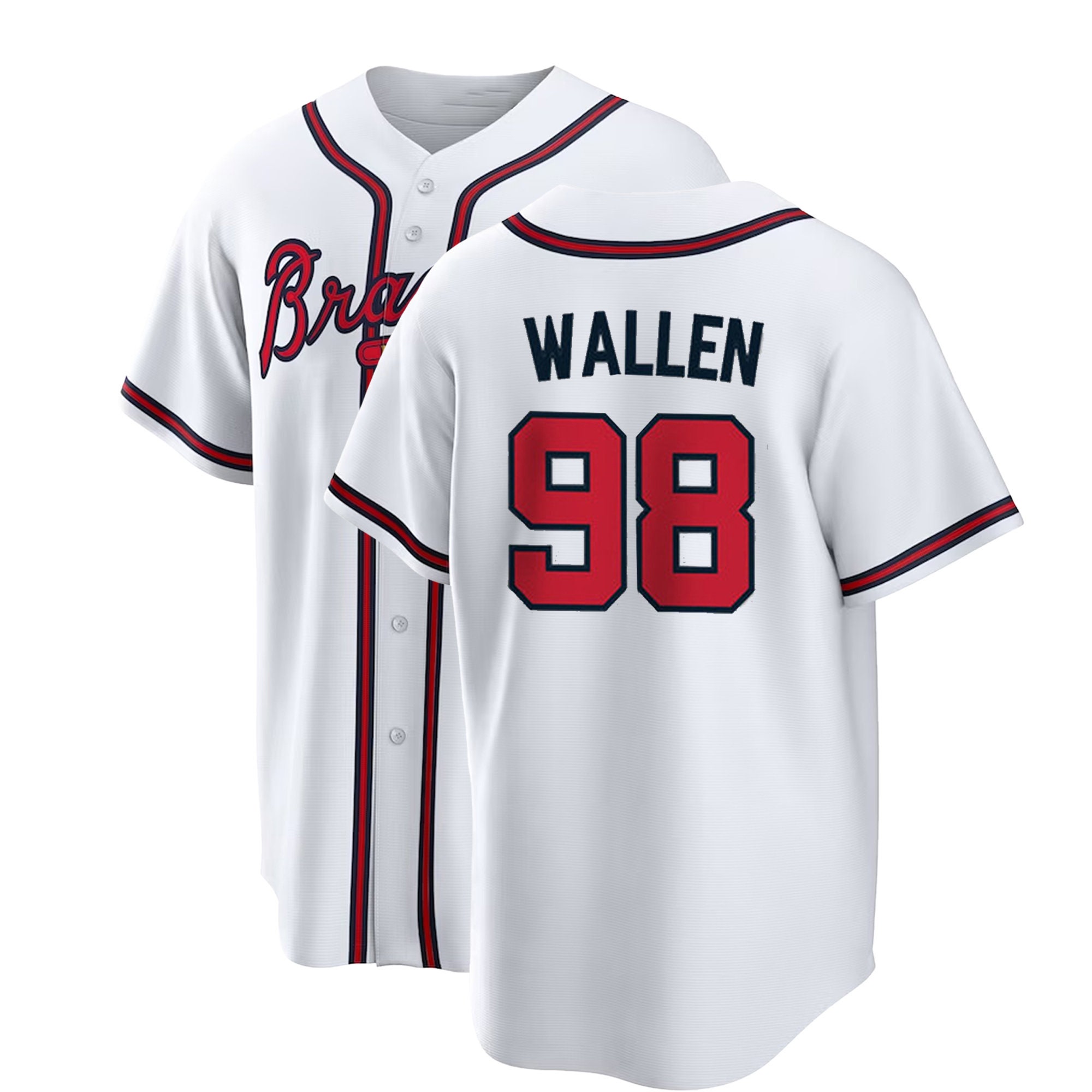 Wallen 98 Braves Baseball Jersey Atlanta Baseball Game Etsy Canada