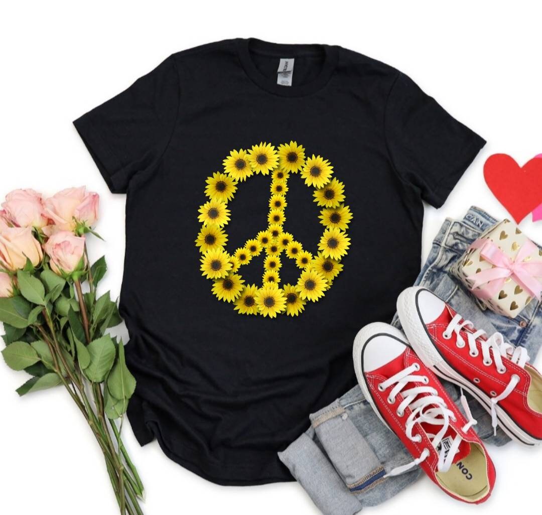 Sunflower Shirt Sunflower Peace Sign 