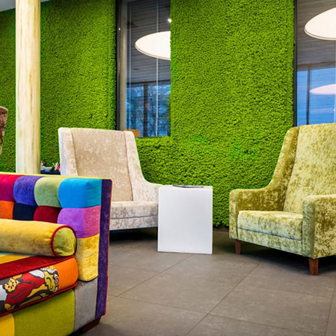 Moss Tile Green Wall Panel Preserved Moss Reindeer Moss Etsy