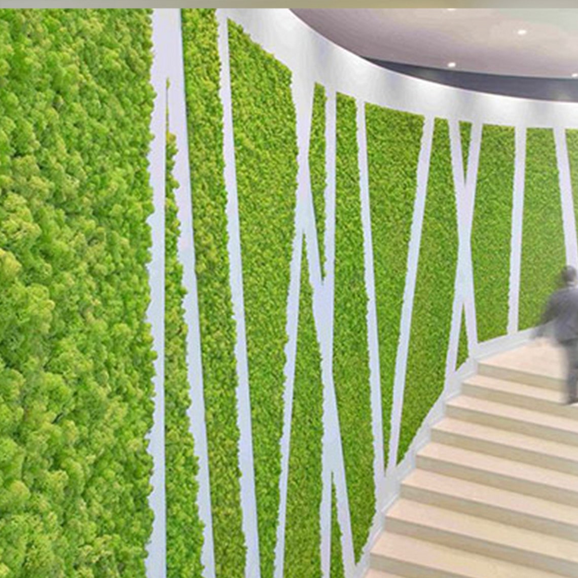 Moss Tile Green Wall Panel Preserved Moss Reindeer Moss Etsy