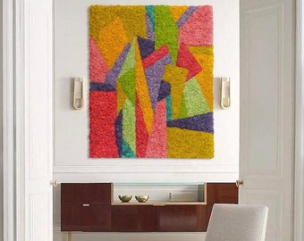 Abstract Modern Reindeer Moss Wall Art Warm Tones