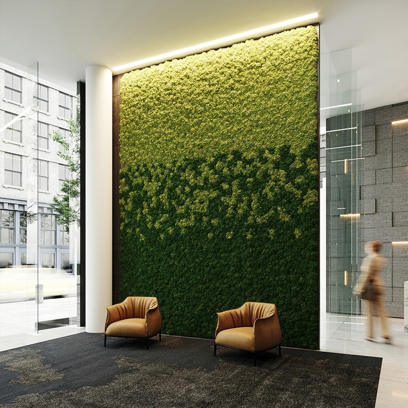 Moss Tile Green Wall Panel Preserved Moss Reindeer Moss Etsy