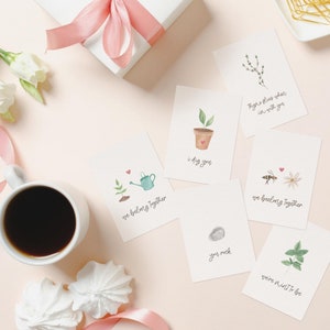 Conjunto de mini tarjetas de San Valentín imprimibles / Lindas plantas punny / Aniversario Garden Mint Puns / Paquete de tarjetas de abejas del día de Galentine / Paquete de tarjetas Herb Pun