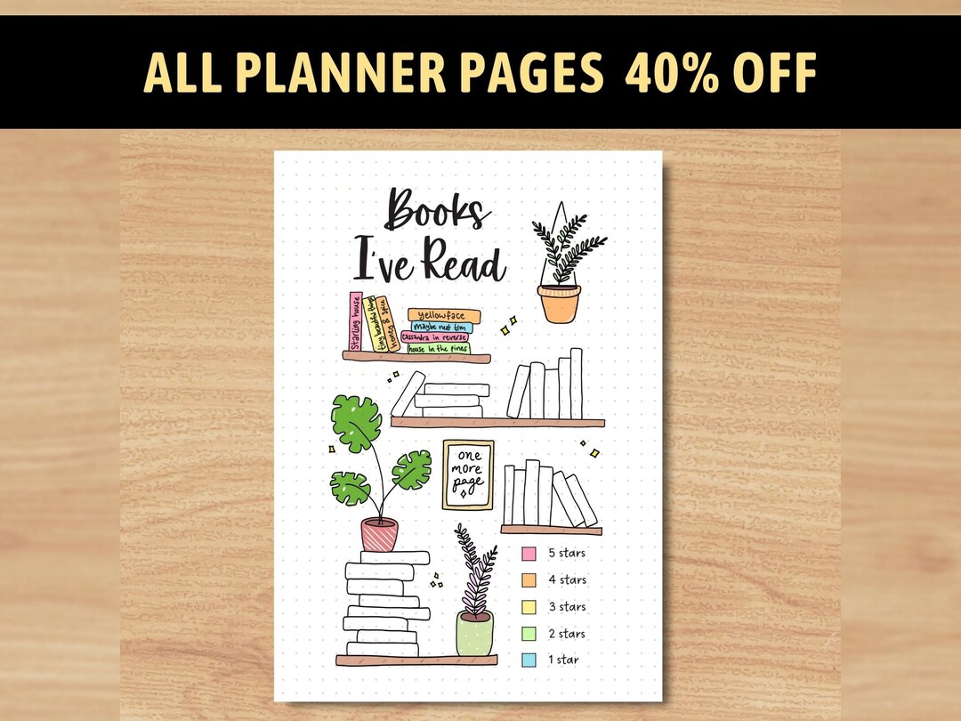 Bookshelf Reading Log | A5 Journal Page | Printable Tracker | Book ...