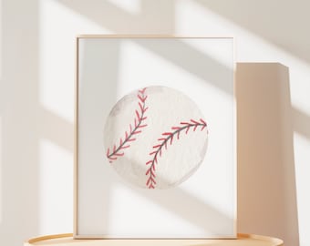 Printable Wall Art | Baseball Print | Boys Room Baseball Decor | Boho Nursery Decor For Boy | Sporty Kids Room Art | Playroom Sports Print