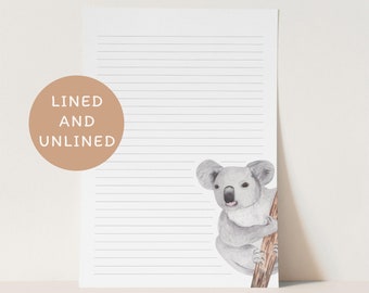 Printable Stationery | African Giraffe Paper | Lined Unlined | A4 ...