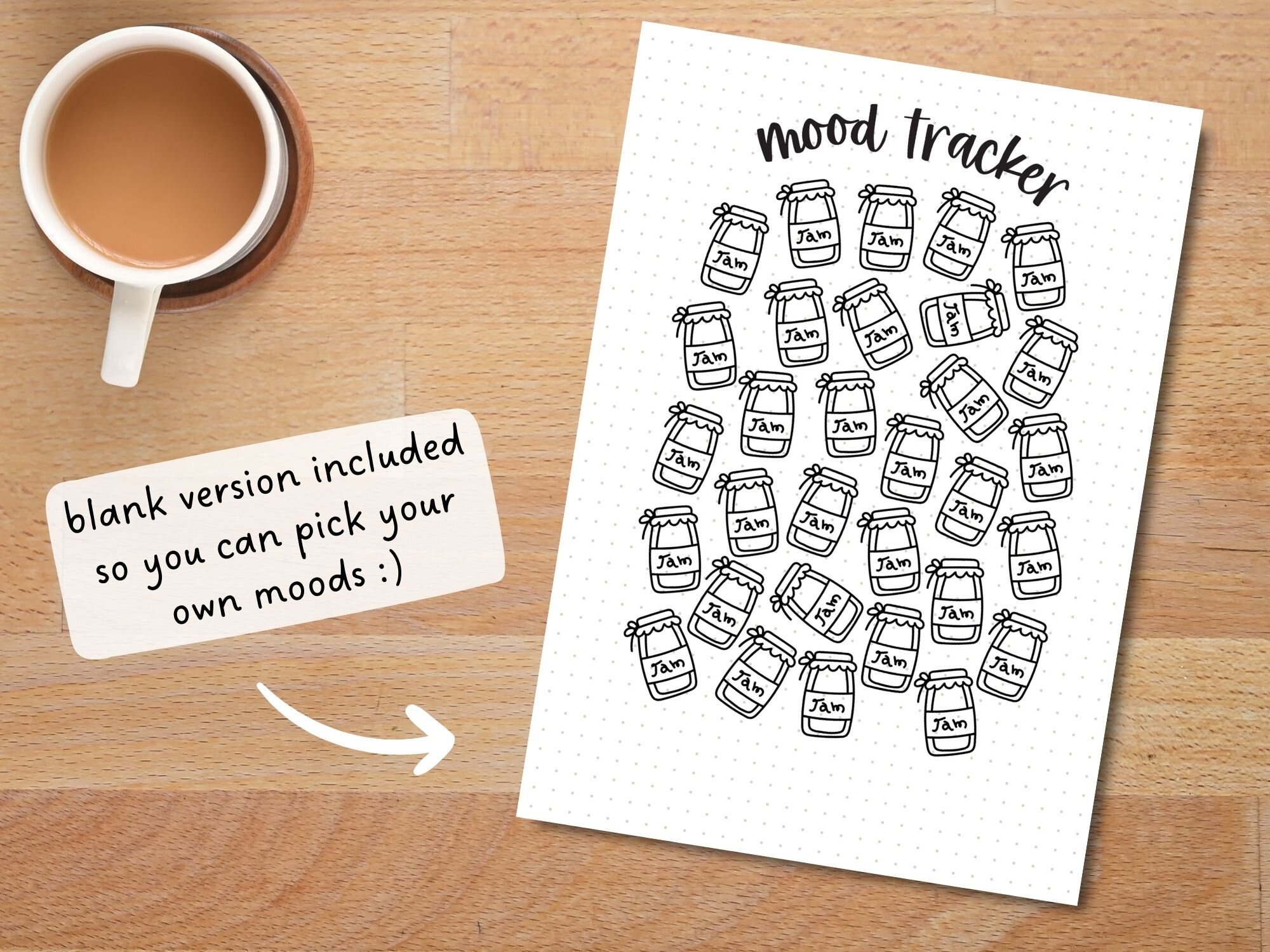 Jam Jar Mood Tracker | A5 Journal Page | Daily Tracker | Printable ...