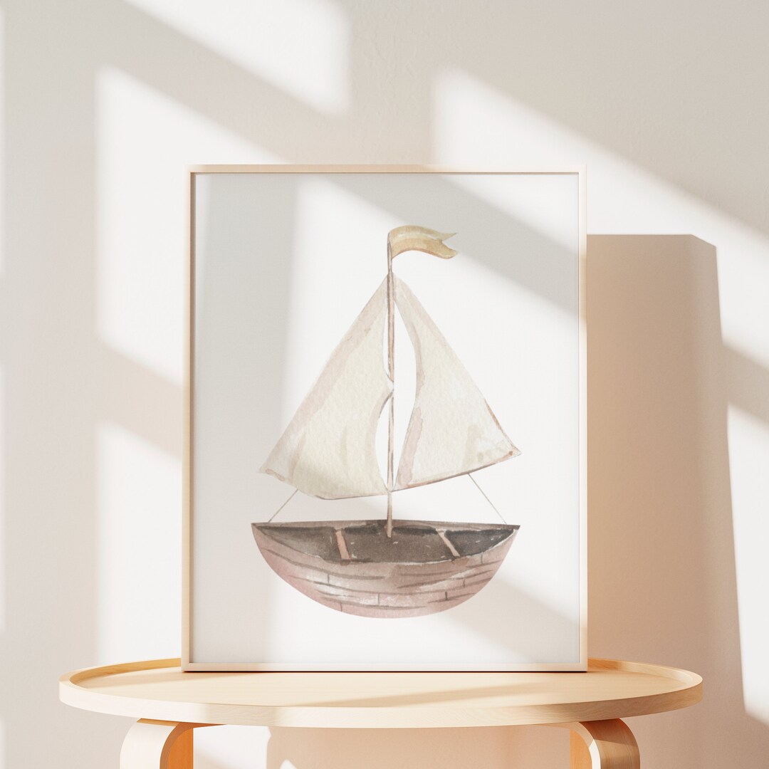 Printable Wall Art | Boho Sailboat | Nautical Sailing Decor | Coastal ...