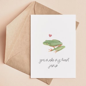 Printable Card | Funny Valentine&#39;s Day Card | Cute Frog Anniversary Pun | Punny Frog Birthday Card | Romantic Frog Card | Flirty Animal Pun