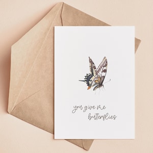 Cartão imprimível | Borboleta Punny fofa | Trocadilho animal engraçado e glamouroso de aniversário | Cartão de dia dos namorados para ele, esposa, marido, namorado, namorada
