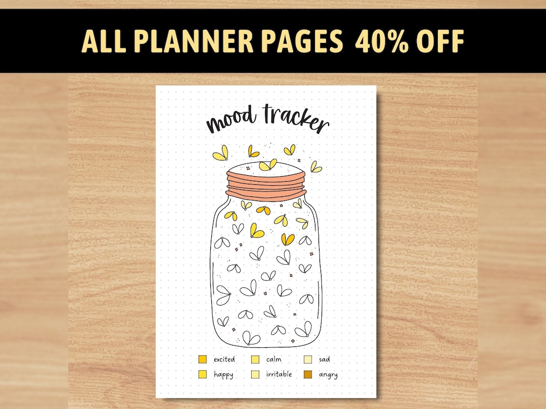 Firefly Jar Mood Tracker | A5 Journal Page | Daily Tracker | Printable ...