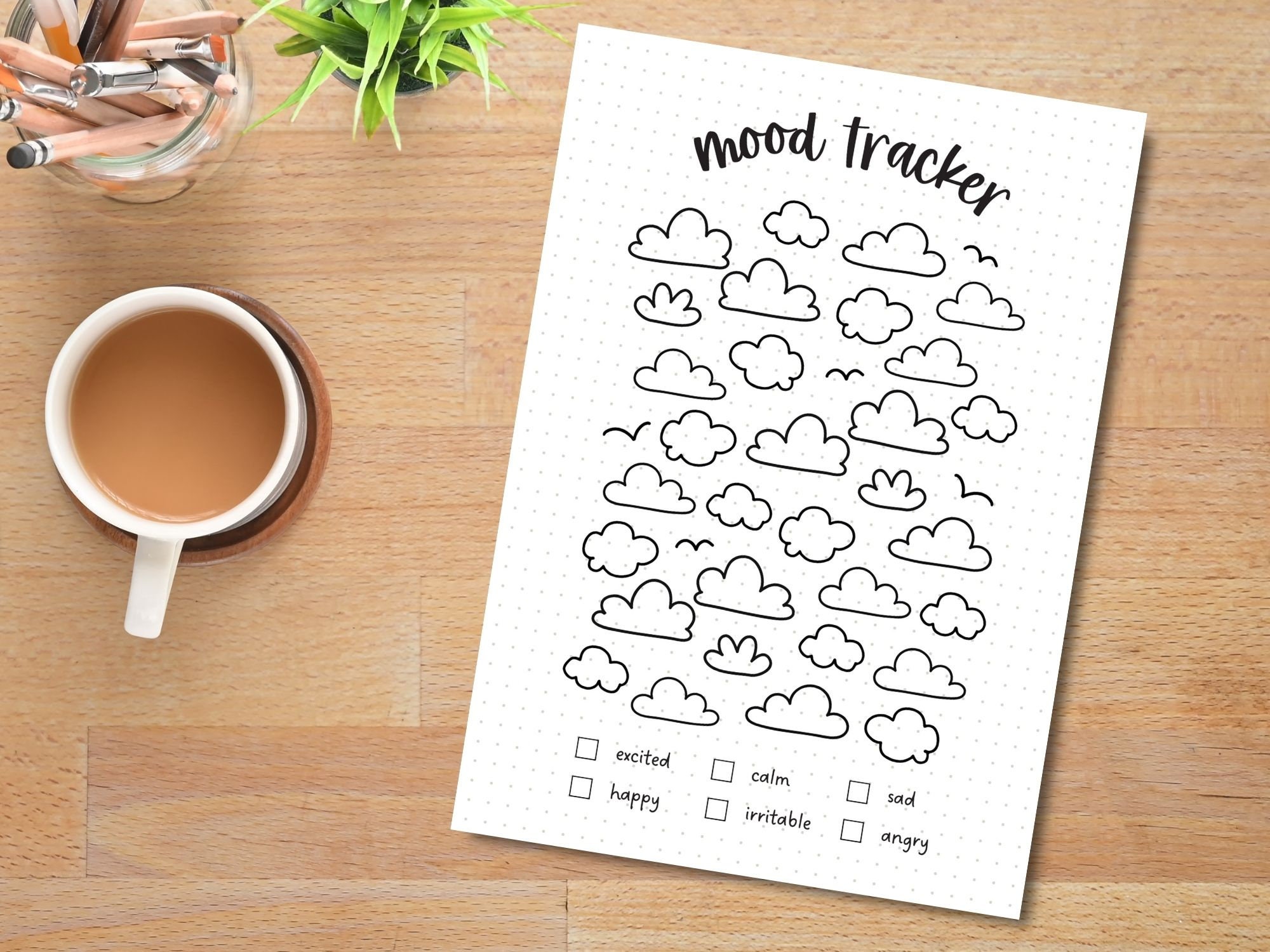 Mood Tracker BUNDLE A5 Journal Page Daily Tracker Set Printable Tracker ...