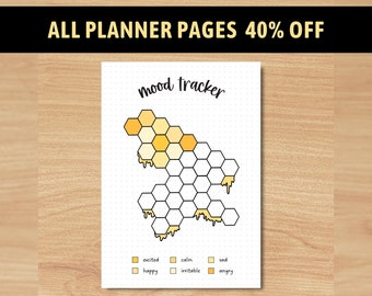 Bee Habit Tracker Printable A4 A5 Journal Page Habit Tracker Planner ...