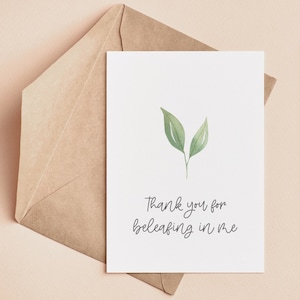 Carte imprimable | Jeu de mots végétaux | Appréciation des enseignants | Carte de fête des mères | Amitié Gratitude | Merci d'avoir cru en moi carte pour elle