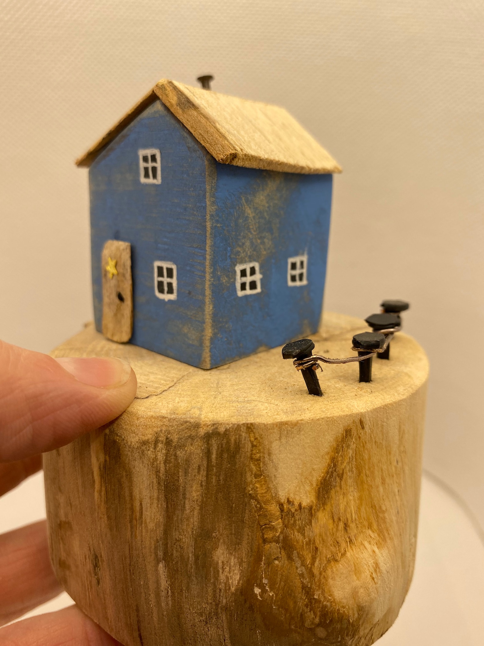 Miniature Decorative Wooden Houses Small Collectable Etsy