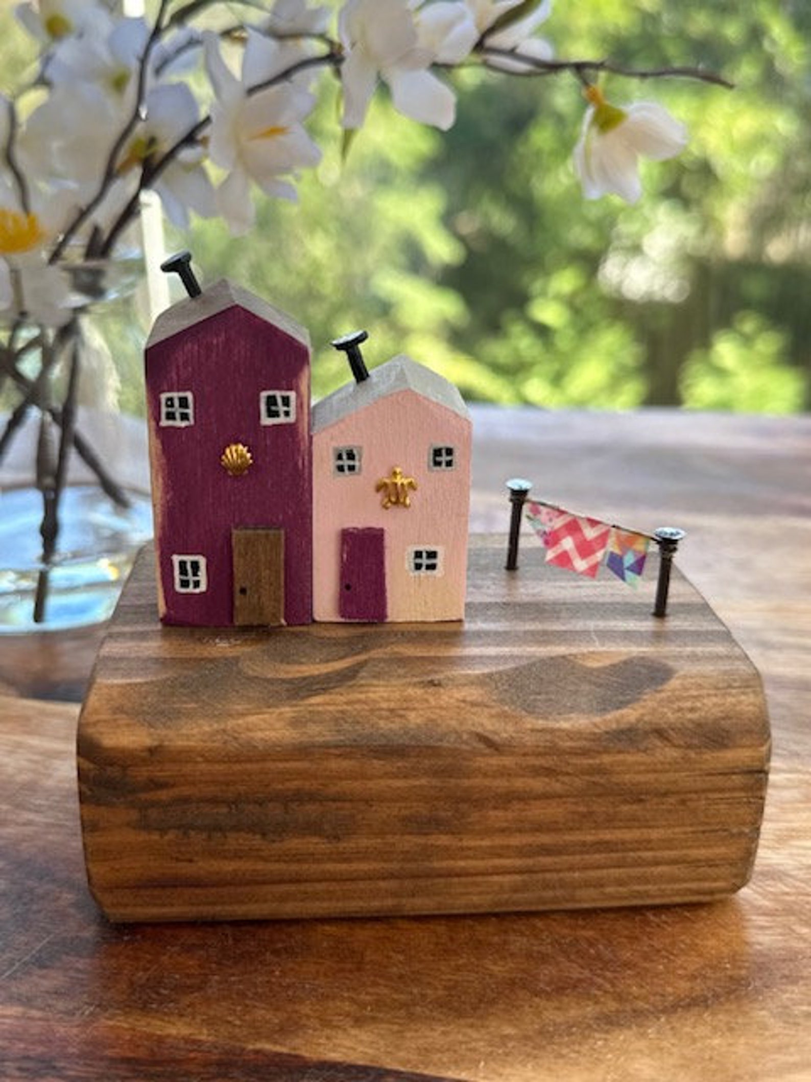Miniature Decorative Wooden Houses, Small Collectible Reclaimed Wood