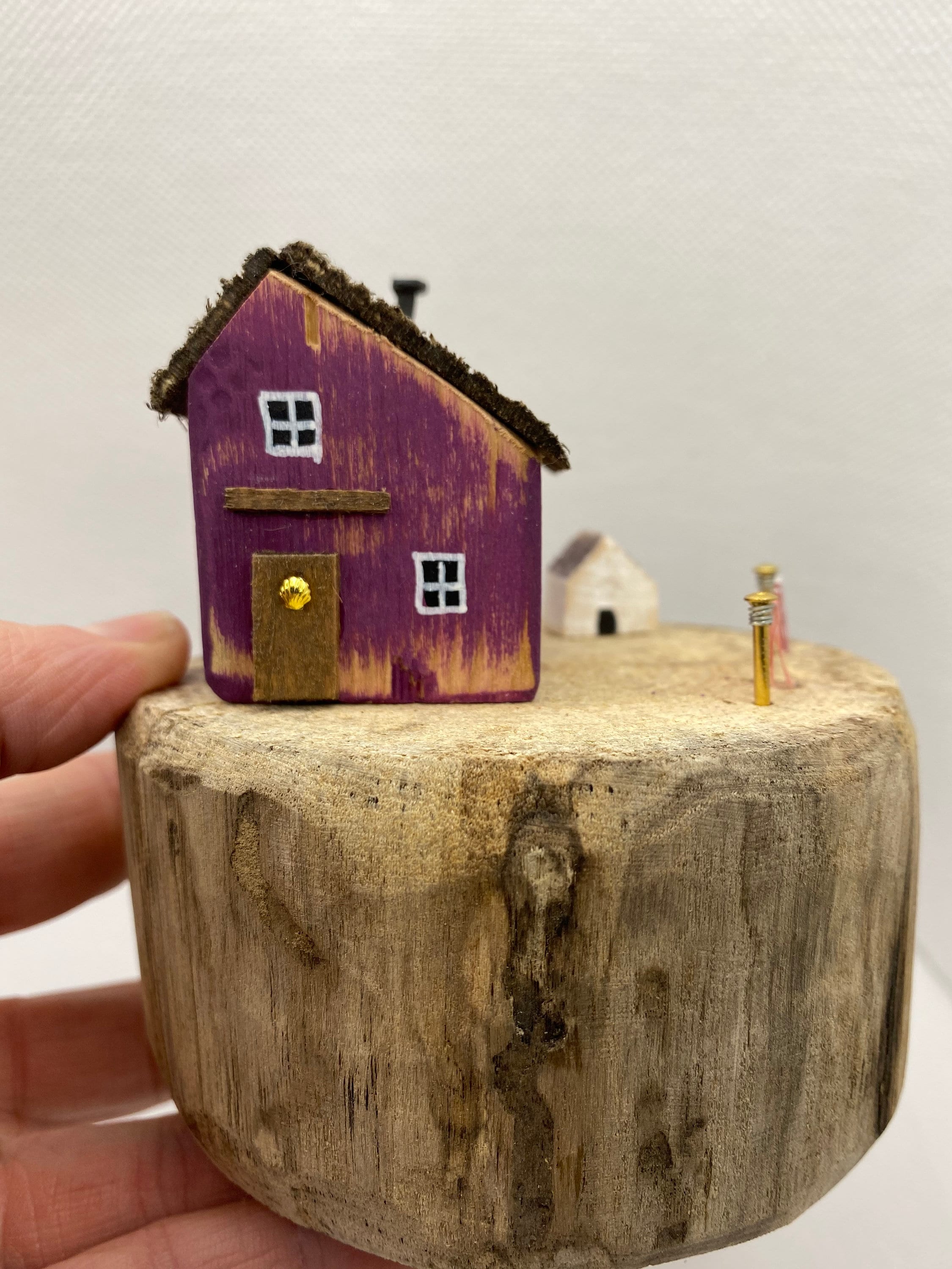 Miniature Decorative Wooden Houses, Small Collectible Reclaimed Wood