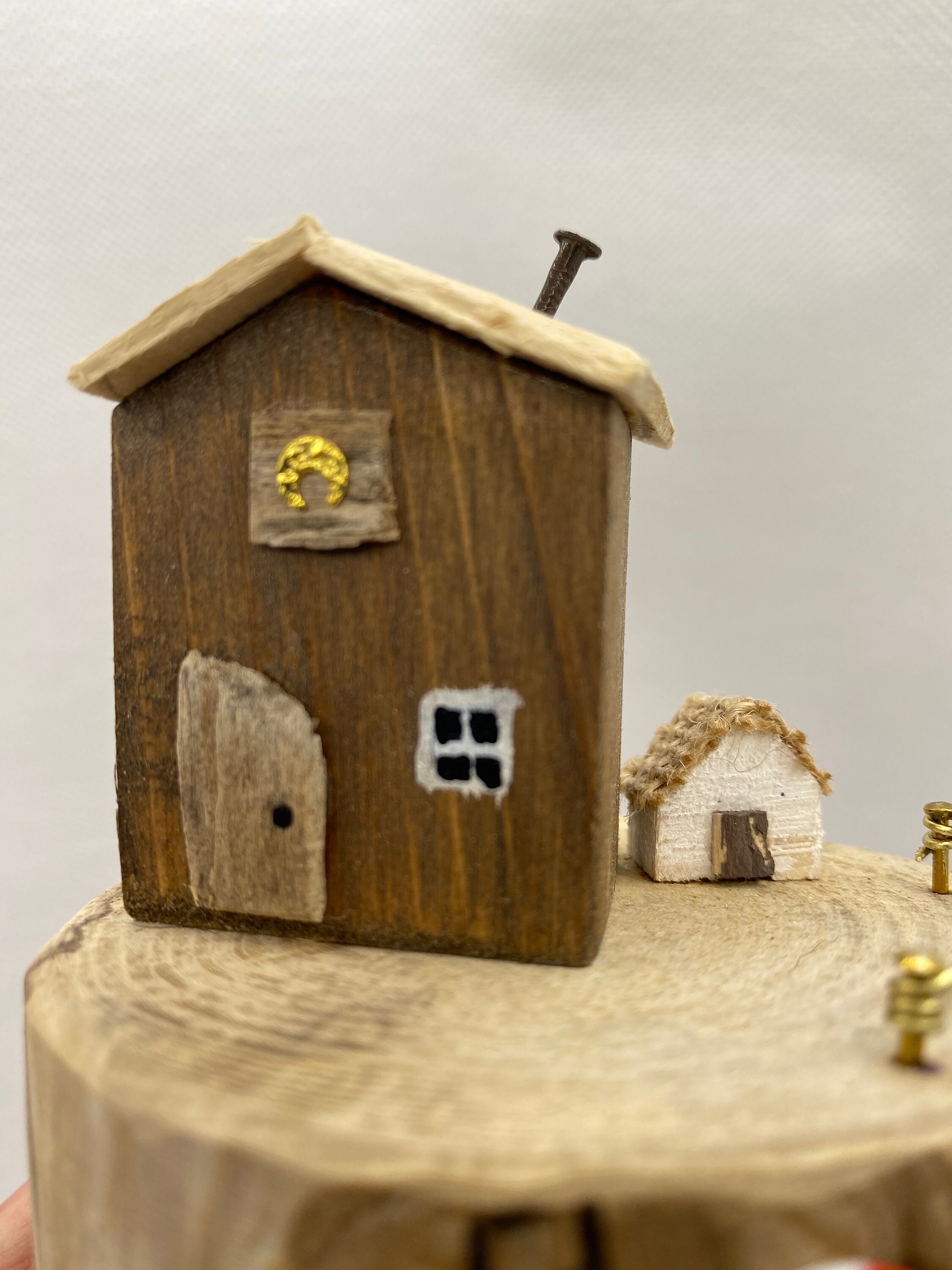 Miniature Decorative Wooden Houses Small Collectable Etsy