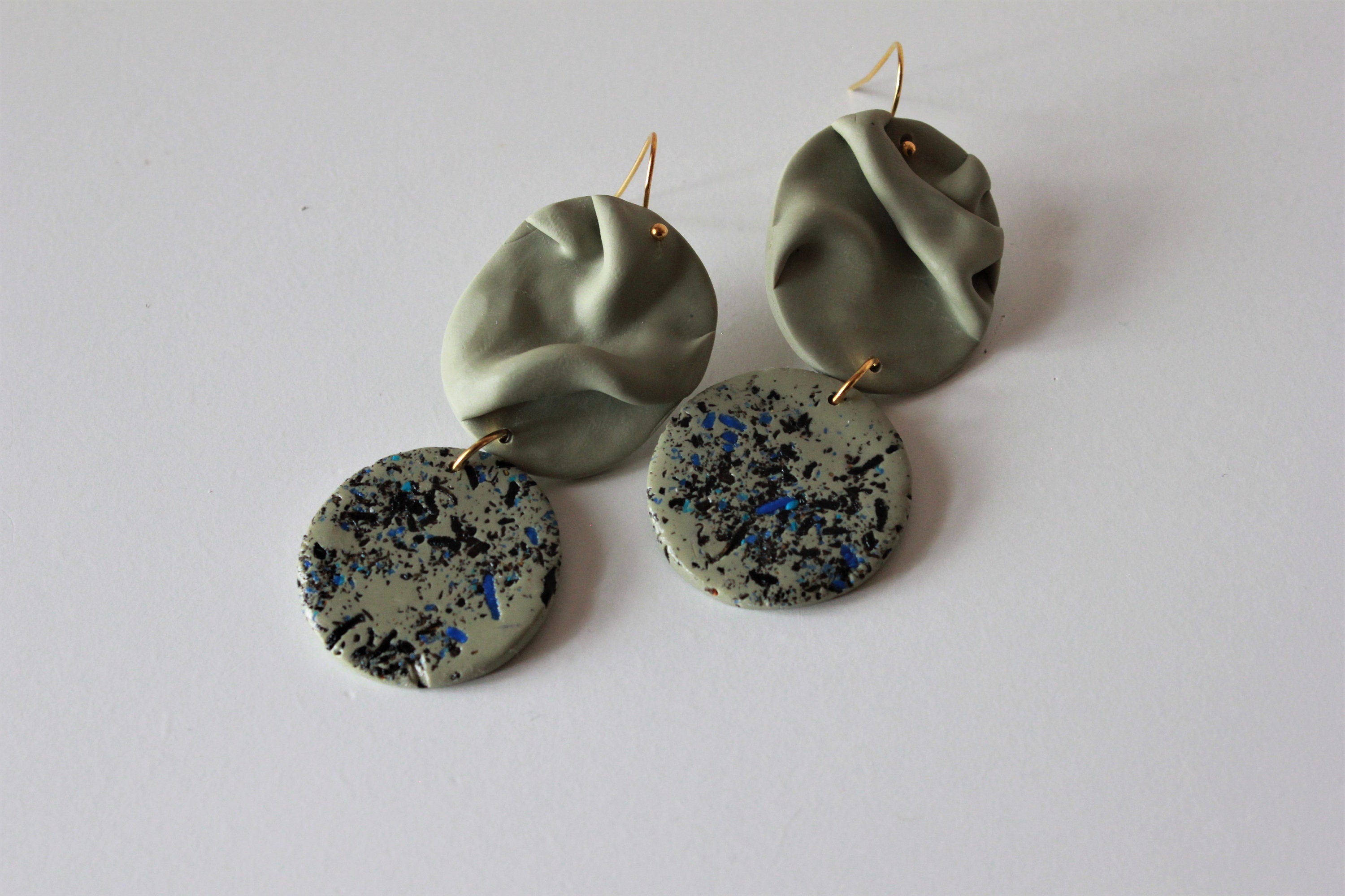 OLIVE green earrings/ weird earrings Etsy