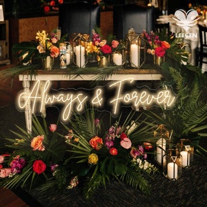 Always & Forever Wedding Neon Sign Custom, Wedding Gifts, Wedding Decor, Gift For Her, Engagement Gifts, Wall Art Decor, Valentines Day Gift