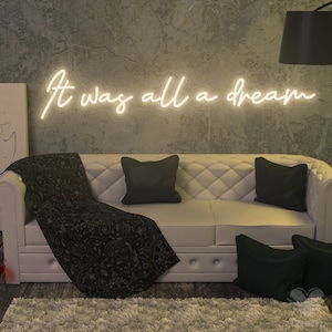 Era tudo um sonho Placa de neon personalizada, Arte de parede com citação, Luz de neon, Placa de neon de LED, Decoração de parede de neon personalizada, Presentes personalizados, Arte de neon para casa