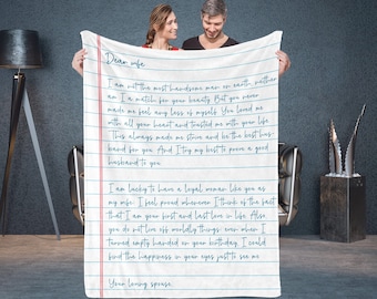 Custom Love Letter Blanket, Personalized Blanket, Custom Name Blanket, Memorial Blanket, Valentines Day Gift, Personalized Gift,Gift for Her