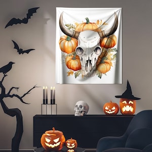 カスタムタペストリーハロウィーン装飾、ハロウィーンタペストリーホーム装飾、カスタムバナー壁装飾、写真タペストリーカスタム、パーソナライズギフト