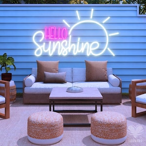 Hallo Sonnenschein-Neonzeichen Benutzerdefinierte Neonzeichen, Herz-Neonzeichen-Wandkunst, geführtes Neon-Zeichen, benutzerdefinierte Neonwand-Dekor, Valentinstagsgeschenk für sie