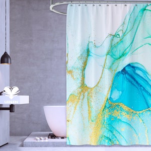 Rideau de douche en marbre, Décoration intérieure, Rideau de douche de salle de bain, Rideau de douche bleu violet, Rideau de cabine de douche, Cadeaux personnalisés