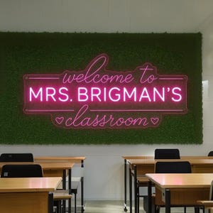 Custom Teacher Name Neon Sign, Personalized Teacher Name LED Neon Light, Welcome Classroom Decor, Teacher Welcome Sign, Custom Teacher Gift