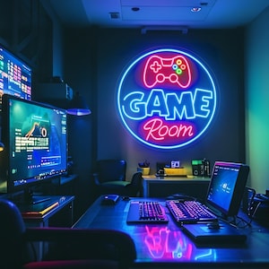 Game Room Neon Sign, Game Room Decor Sign Custom, Arcade Wall Decor, Neon Led Light for Gaming Room, Mancave Decor Sign, Custom Neon Sign