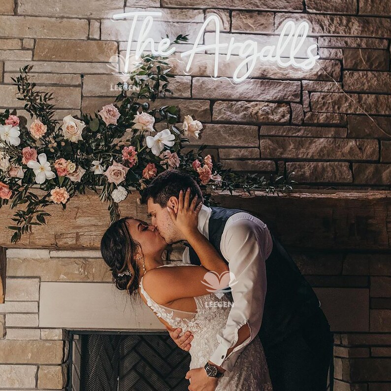 Wedding Neon Sign Custom Neon Sign Last Name Neon Sign Neon Etsy