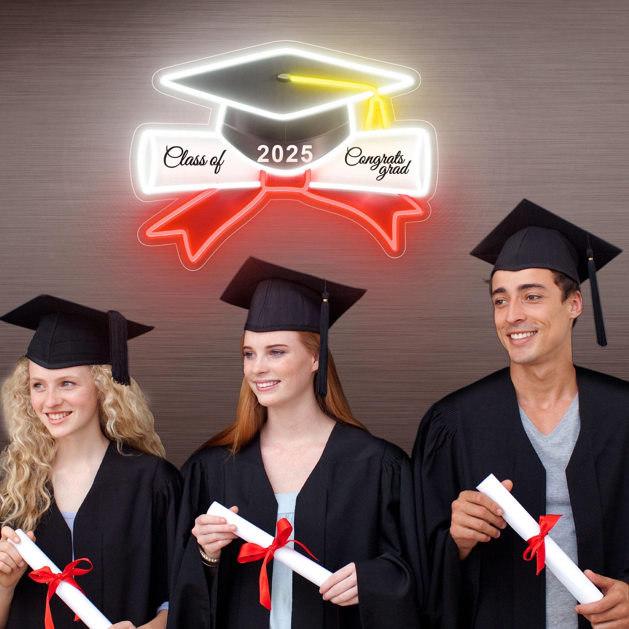 Personalized Congrats Neon LED Sign, Graduation Decor Prom Backdrop ...