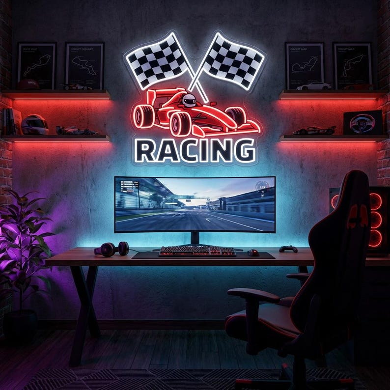 Room Racing Flags Custom Racing Wall Decal Sticker Art With Name, Vinyl Letters and ...