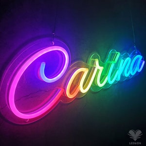 Placa de neon personalizada com nome, decoração de parede com placa de LED personalizada Ranbiow, decoração para casa, placa de neon personalizada, quarto com luz de LED, placa de casamento, presentes personalizados