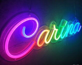 Custom Rainbow Neon Sign, Wedding Neon Sign, Name Sign, RGB Neon Sign, Color Changing Led Neon Sign, Personalized Gift, Home Decor and Gifts