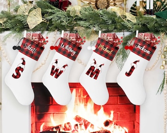 Personalized Christmas Stocking,Monogram Christmas Stocking,Family Stockings Custom Holiday Stockings with Name,Christmas Decor,Gift for her