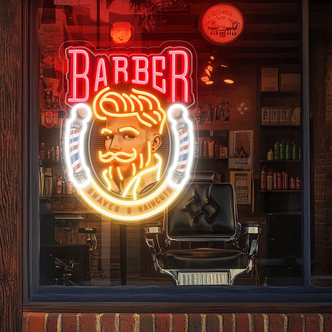 Barbr Signs Barber Neon Sign Custom Barber Shop Decor, Custom Led Sign Beauty Room ...
